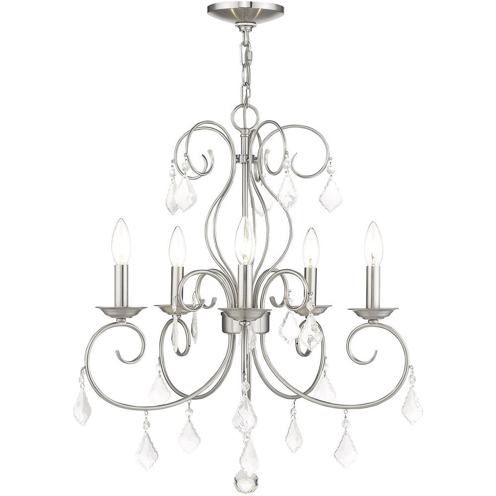 Five Light Dimmable Chandelier With Shades