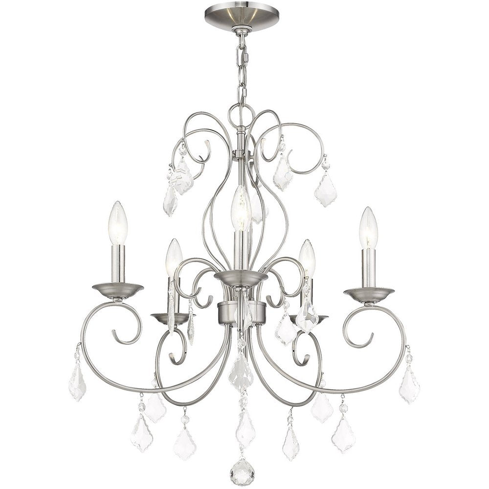 Five Light Dimmable Chandelier With Shades