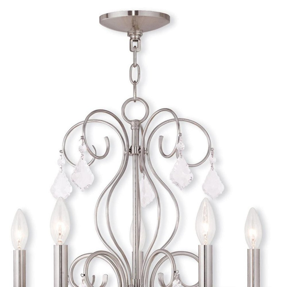 Five Light Dimmable Chandelier With Shades