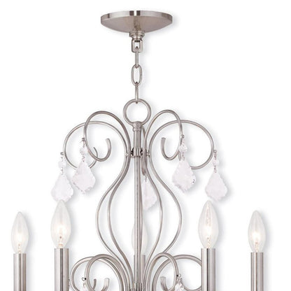 Five Light Dimmable Chandelier With Shades