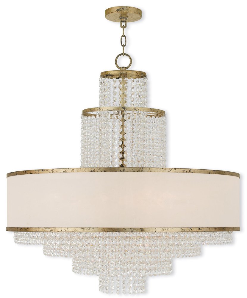 Eight Light Dimmable Chandelier With Shades