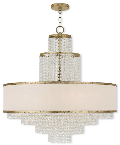 Eight Light Dimmable Chandelier With Shades