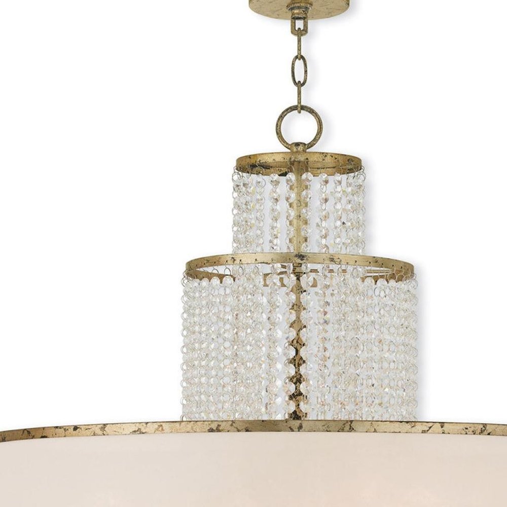 Eight Light Dimmable Chandelier With Shades