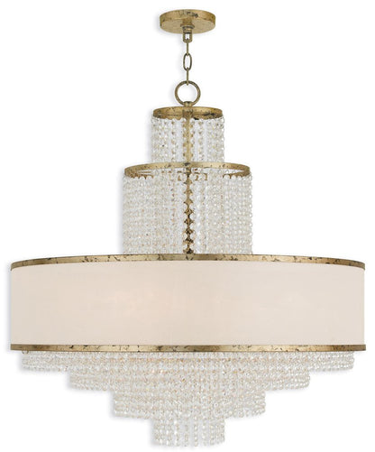 Eight Light Dimmable Chandelier With Shades