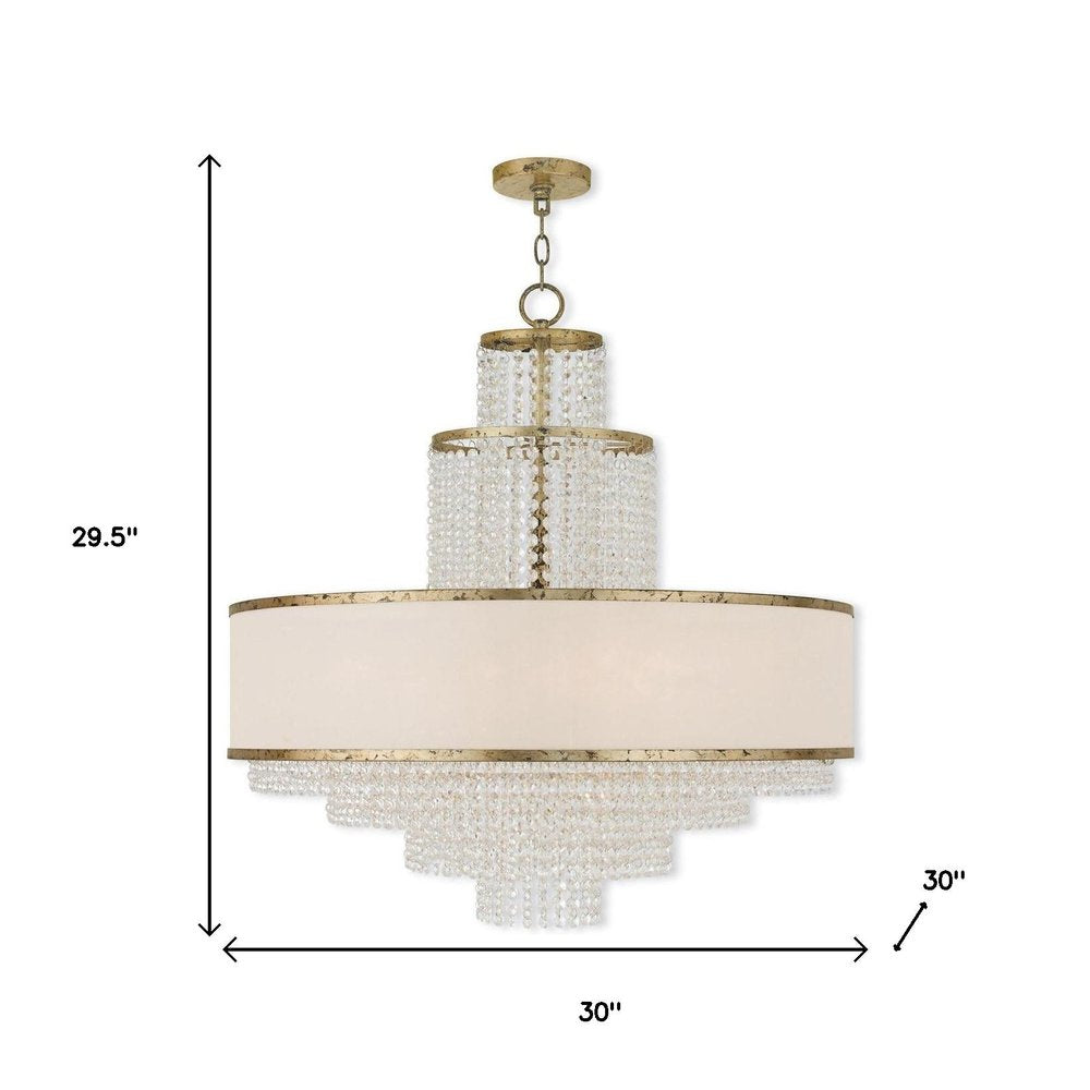 Eight Light Dimmable Chandelier With Shades