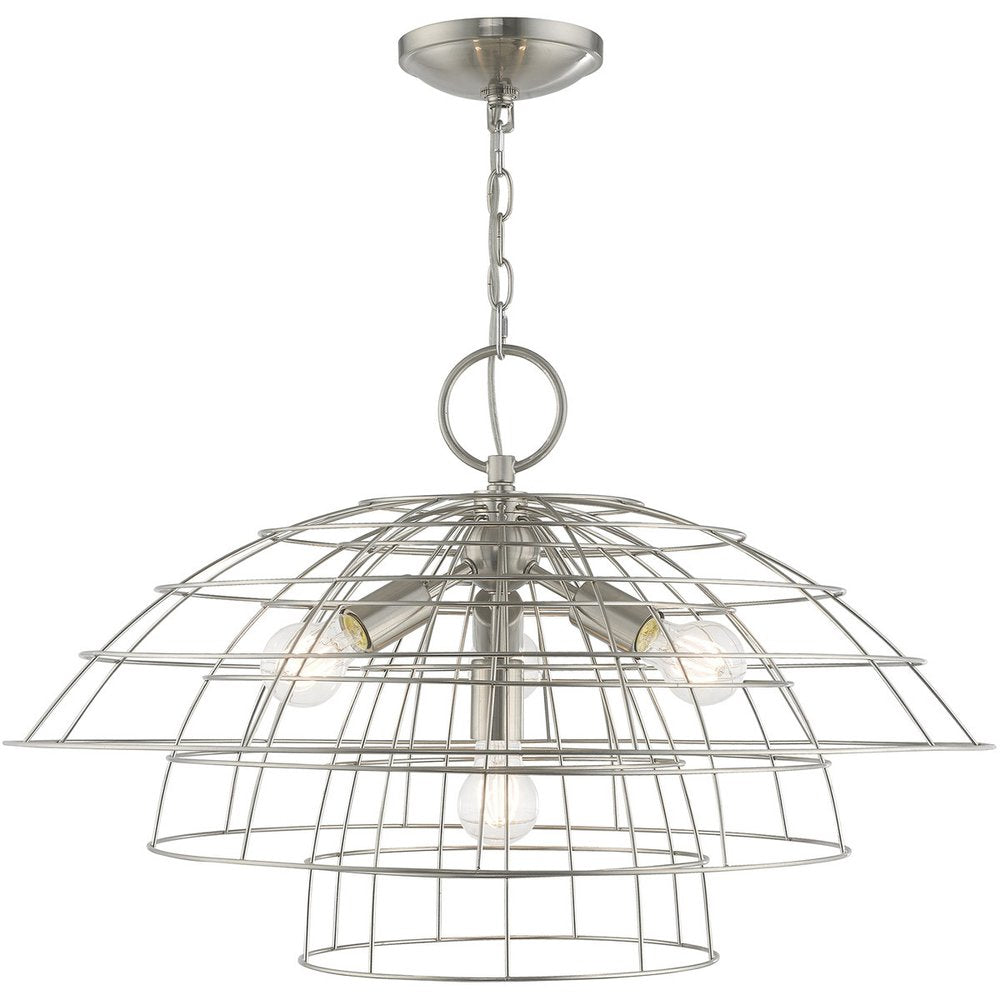 Four Light Dimmable Chandelier With Shades