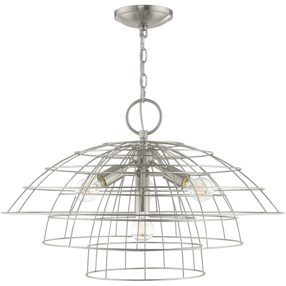 Four Light Dimmable Chandelier With Shades
