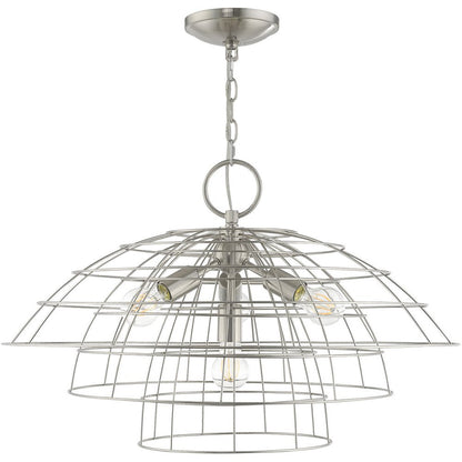 Four Light Dimmable Chandelier With Shades