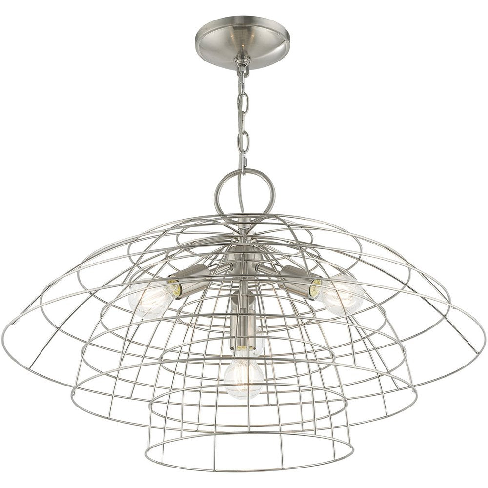 Four Light Dimmable Chandelier With Shades