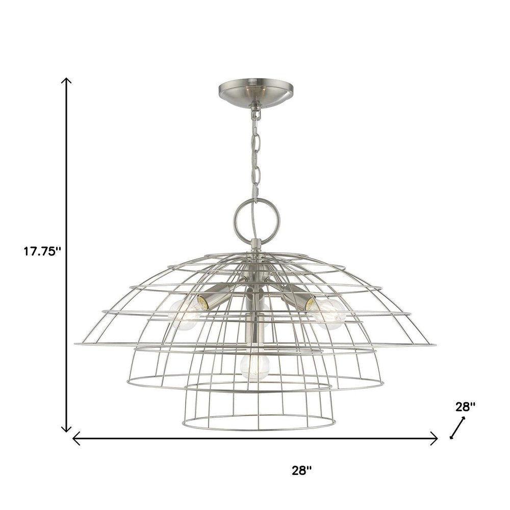 Four Light Dimmable Chandelier With Shades