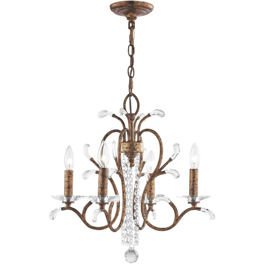 Four Light Dimmable Chandelier With Shades
