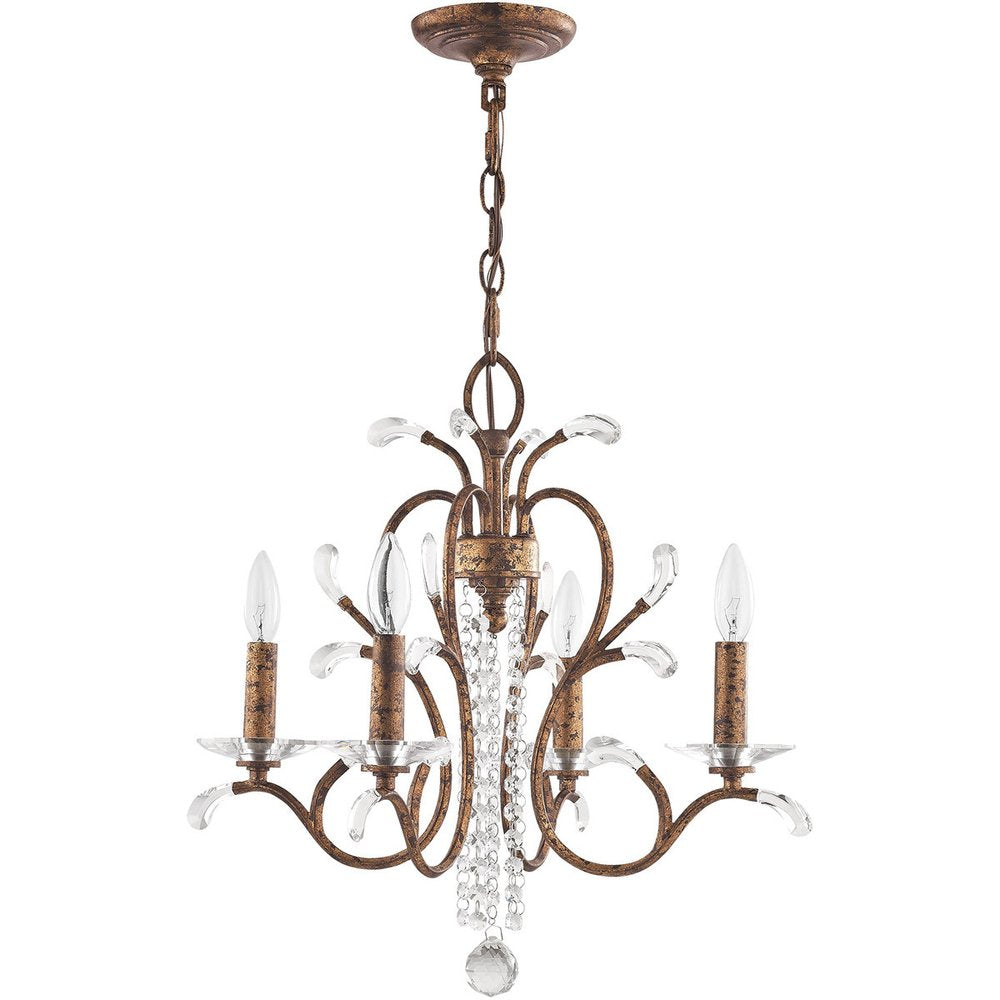 Four Light Dimmable Chandelier With Shades