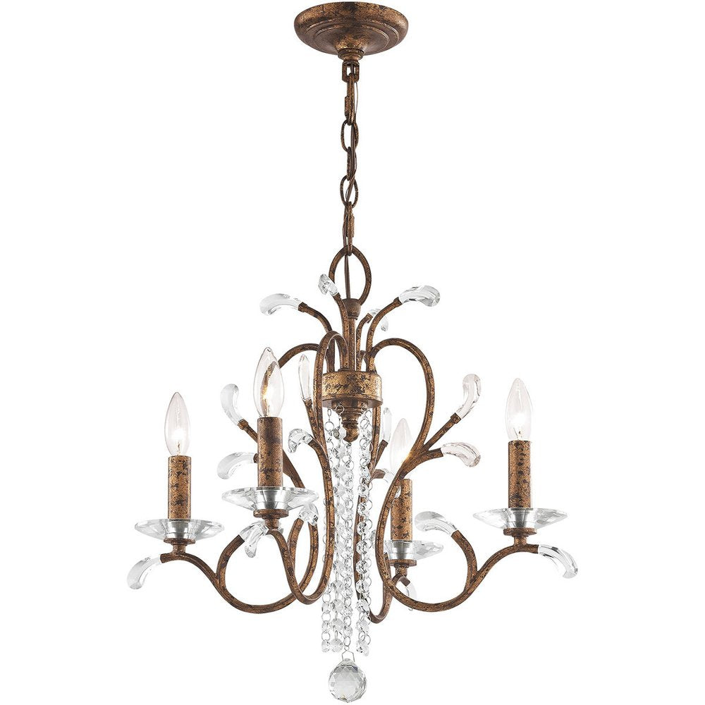 Four Light Dimmable Chandelier With Shades