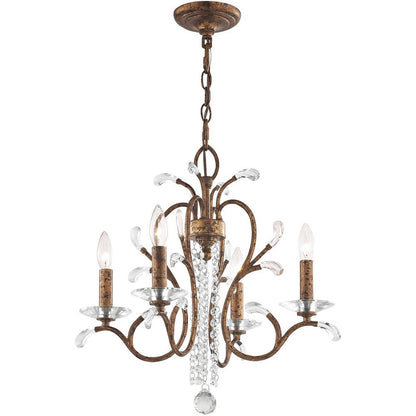 Four Light Dimmable Chandelier With Shades