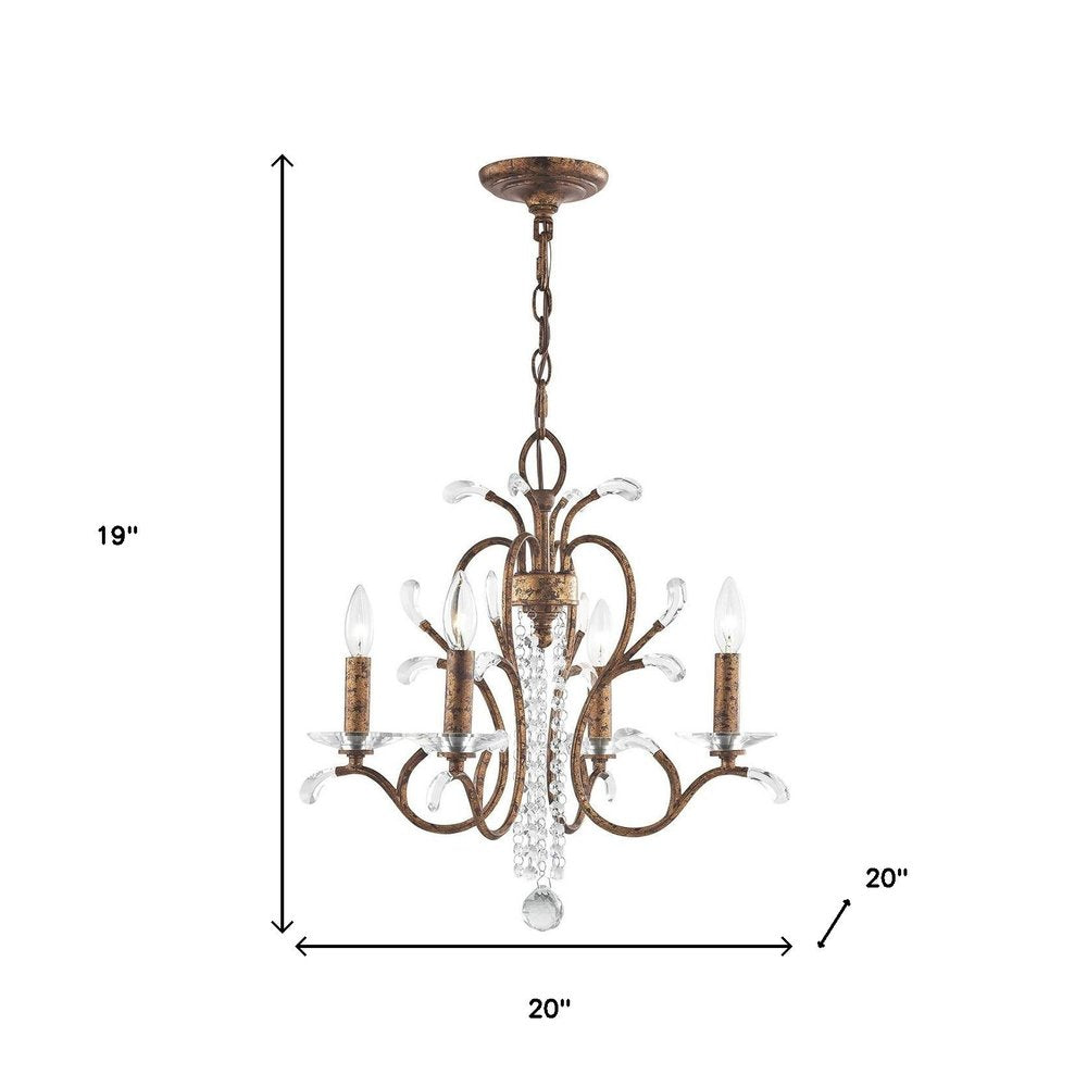 Four Light Dimmable Chandelier With Shades
