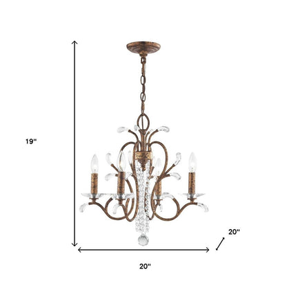 Four Light Dimmable Chandelier With Shades