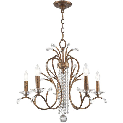 Five Light Dimmable Chandelier With Shades