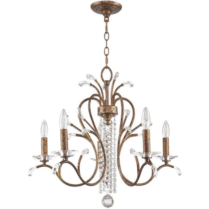 Five Light Dimmable Chandelier With Shades