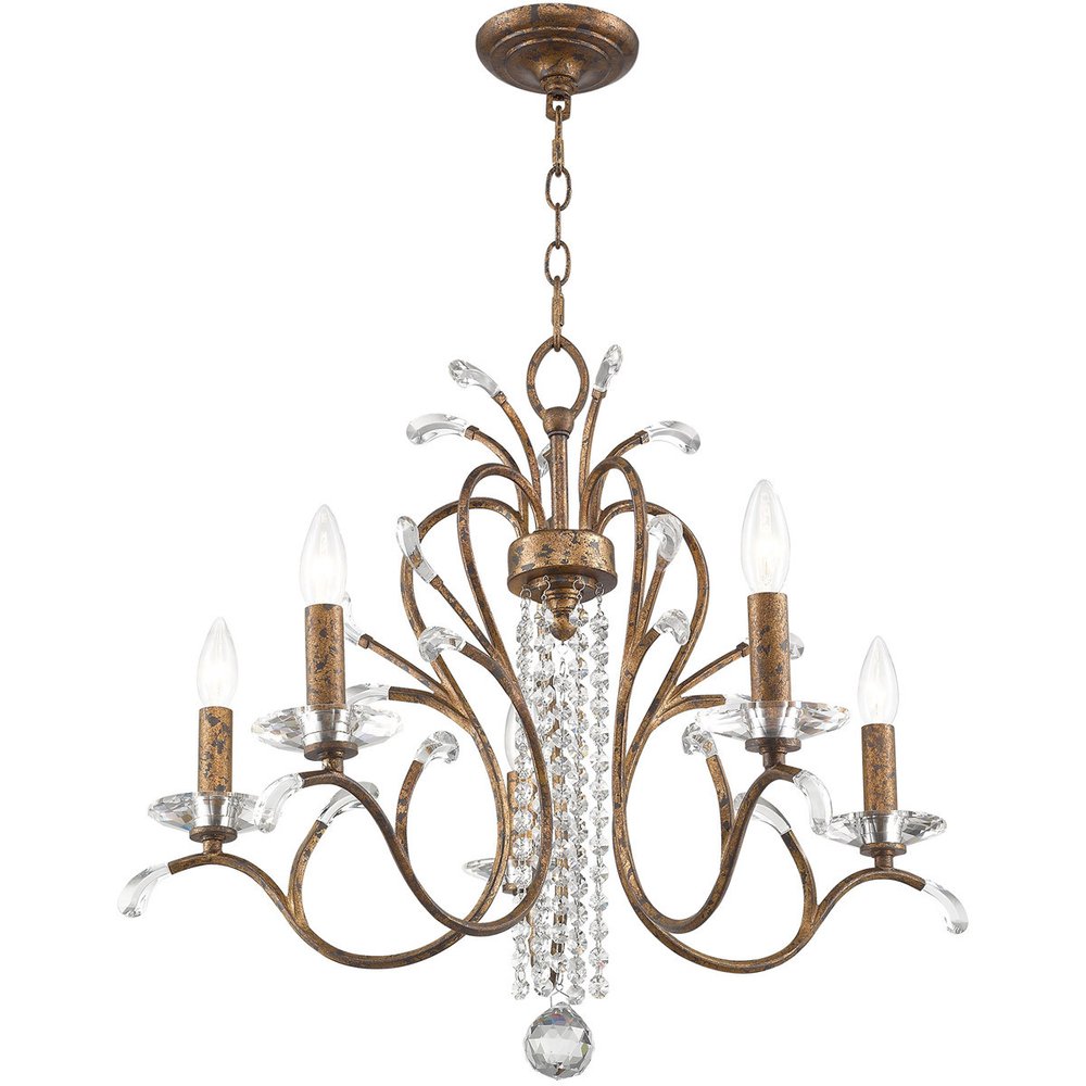 Five Light Dimmable Chandelier With Shades