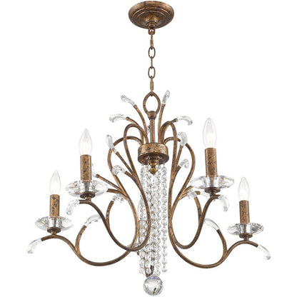 Five Light Dimmable Chandelier With Shades