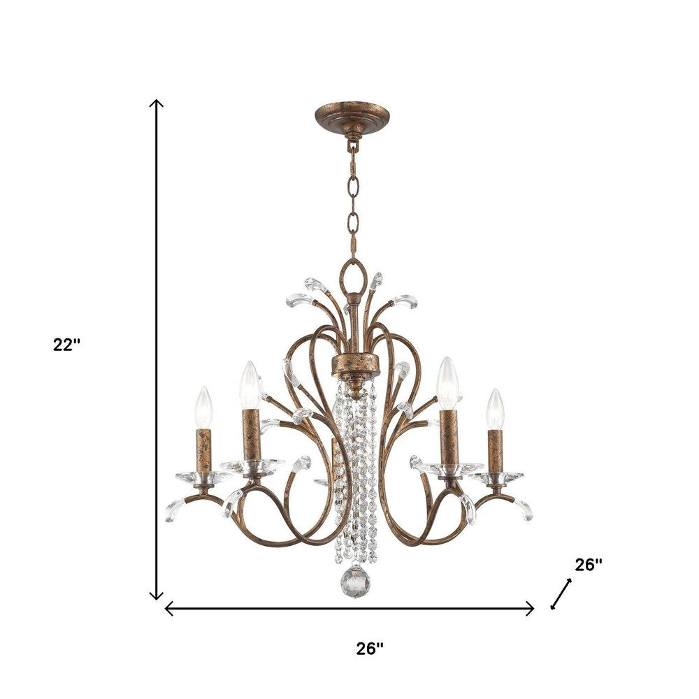 Five Light Dimmable Chandelier With Shades