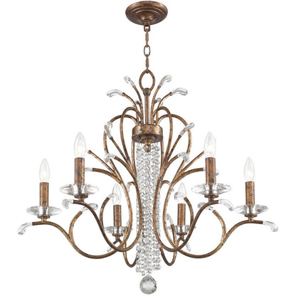 Six Light Dimmable Chandelier With Shades