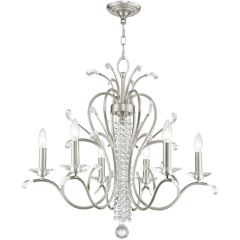 Six Light Dimmable Chandelier With Shades