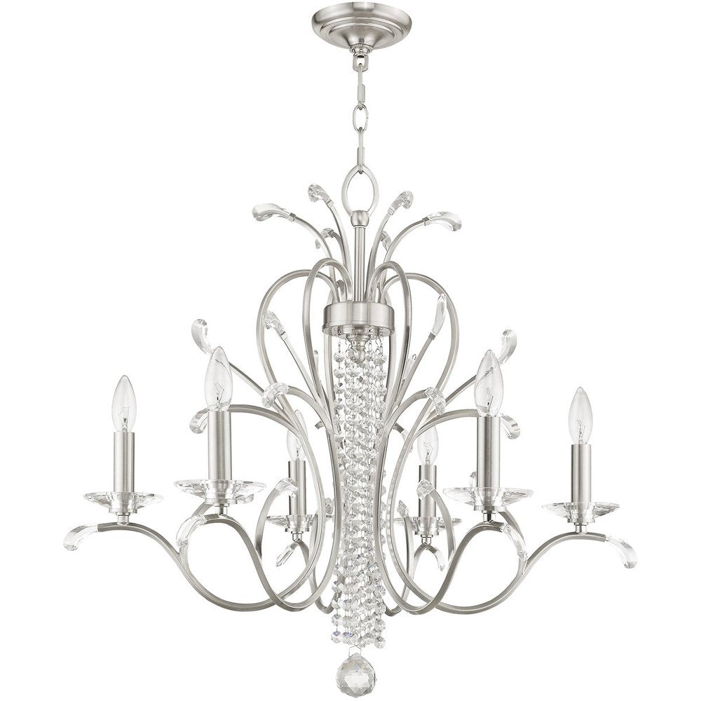 Six Light Dimmable Chandelier With Shades