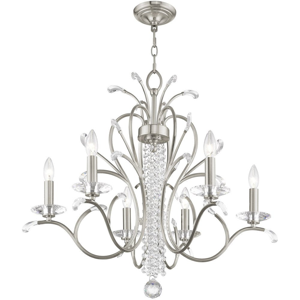 Six Light Dimmable Chandelier With Shades