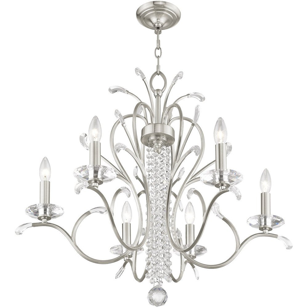 Six Light Dimmable Chandelier With Shades