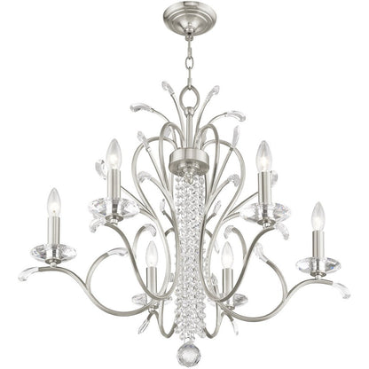 Six Light Dimmable Chandelier With Shades