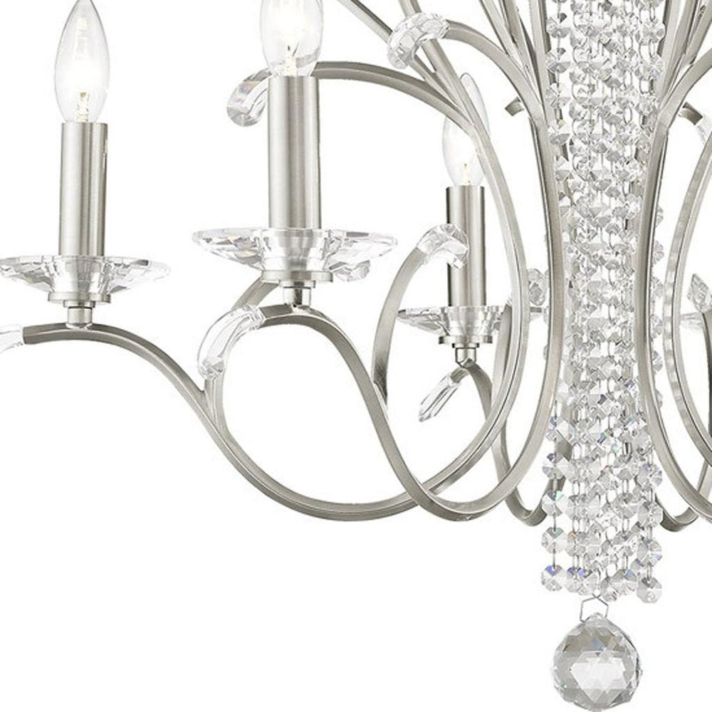 Six Light Dimmable Chandelier With Shades