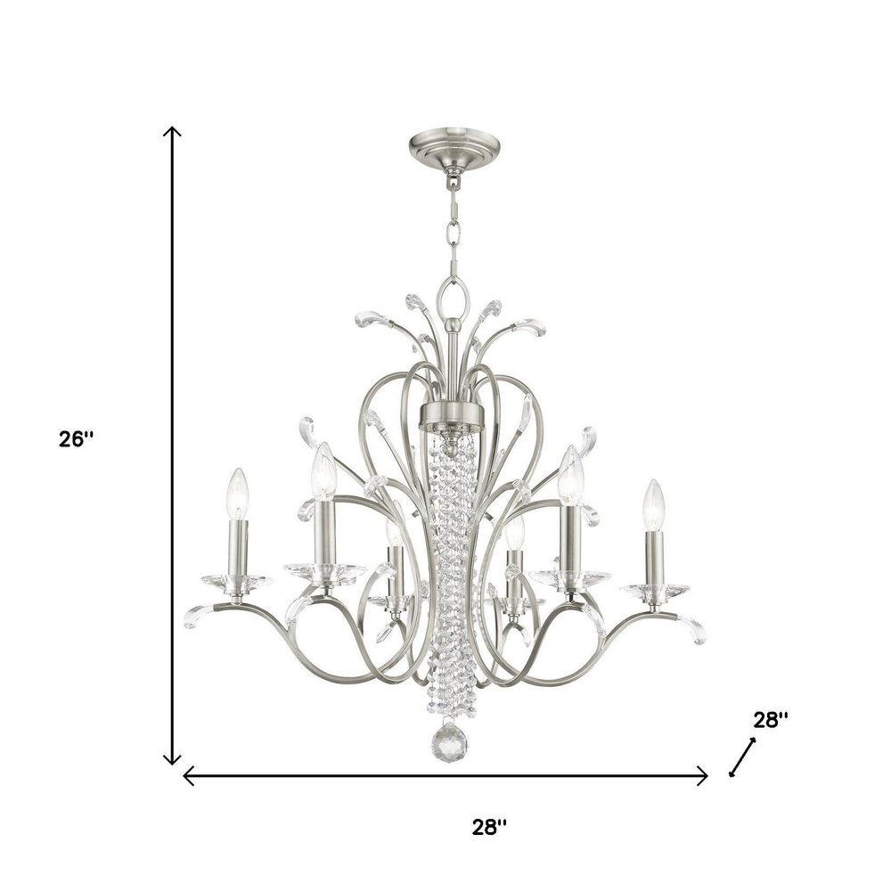 Six Light Dimmable Chandelier With Shades