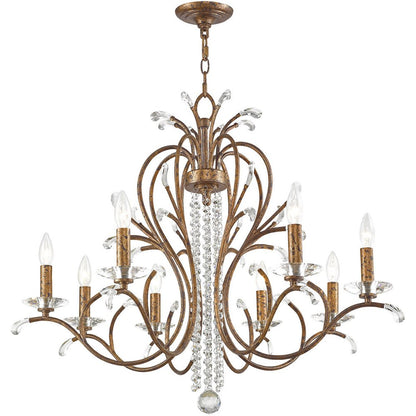 Eight Light Dimmable Chandelier With Shades