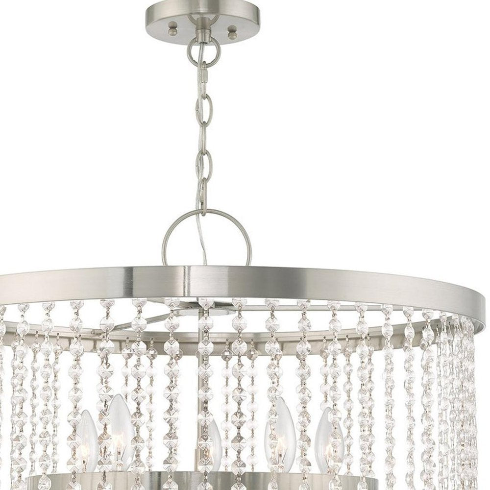 Five Light Dimmable Chandelier With Shades