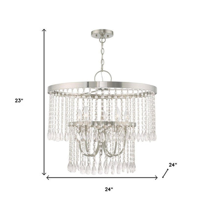 Five Light Dimmable Chandelier With Shades