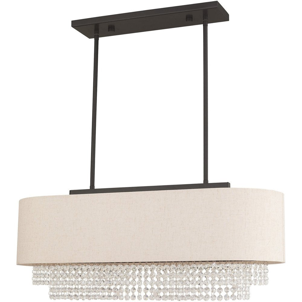 Three Light Dimmable Chandelier With Shades