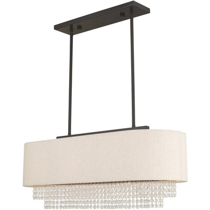 Three Light Dimmable Chandelier With Shades