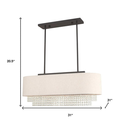 Three Light Dimmable Chandelier With Shades