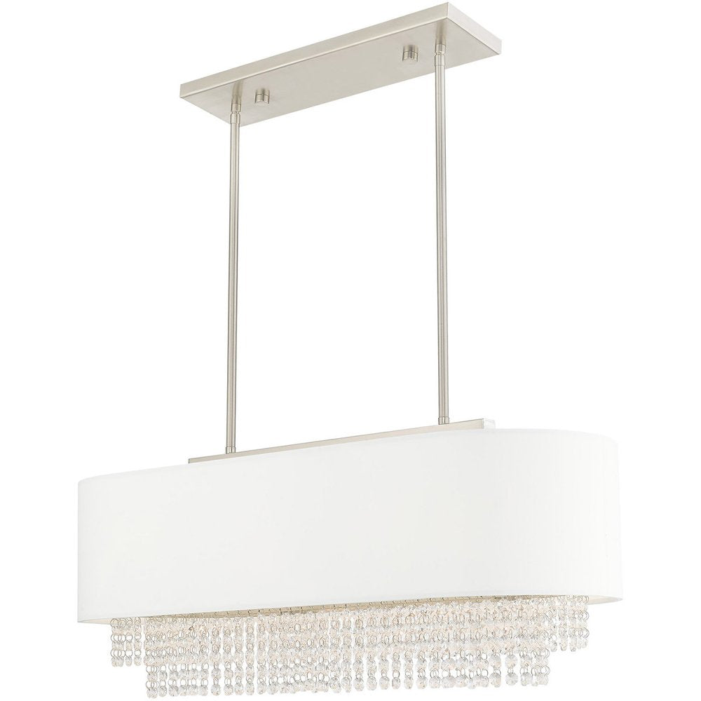 Three Light Dimmable Chandelier With Shades