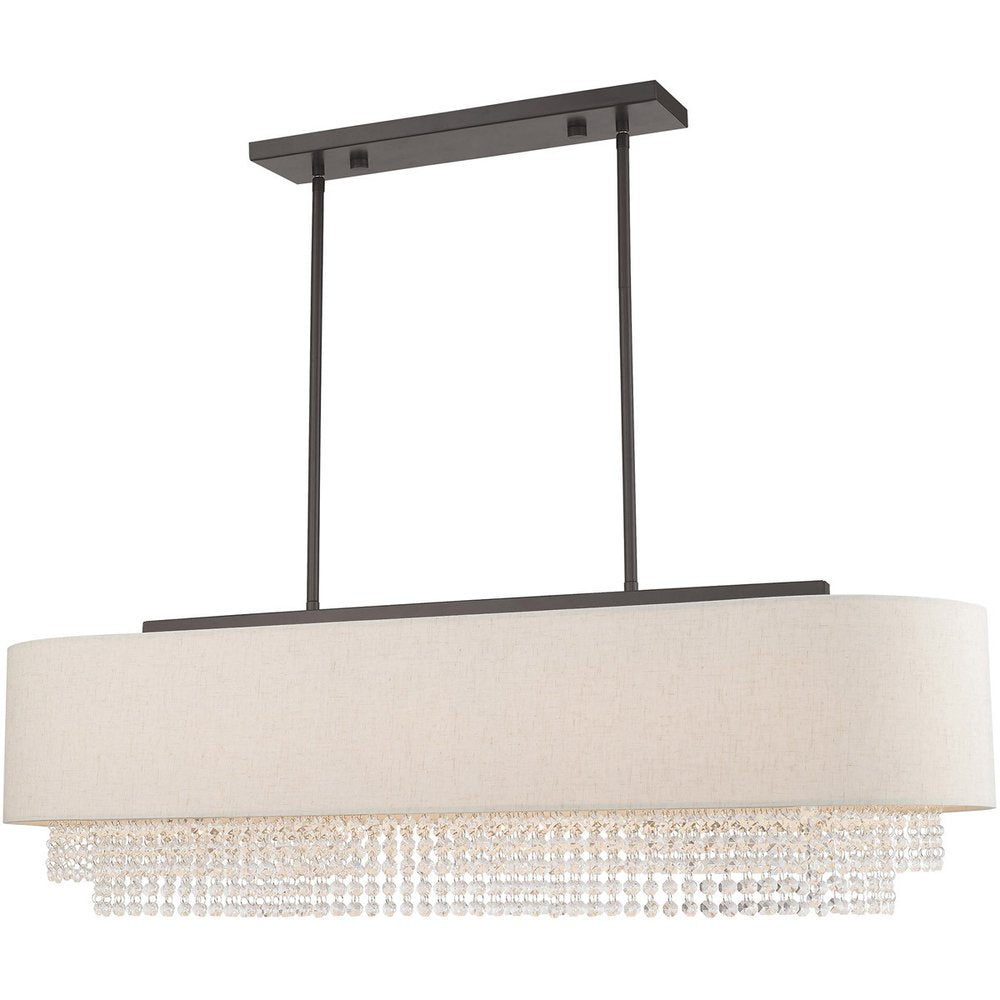 Five Light Dimmable Chandelier With Shades