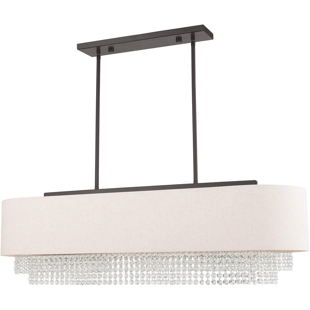 Five Light Dimmable Chandelier With Shades