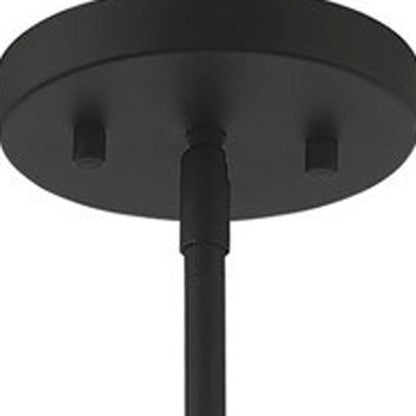 Black Three Light Dimmable Chandelier With Shades