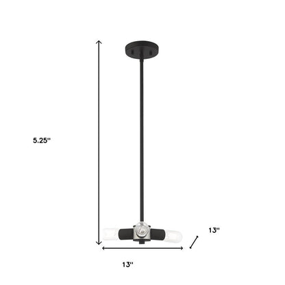 Black Three Light Dimmable Chandelier With Shades