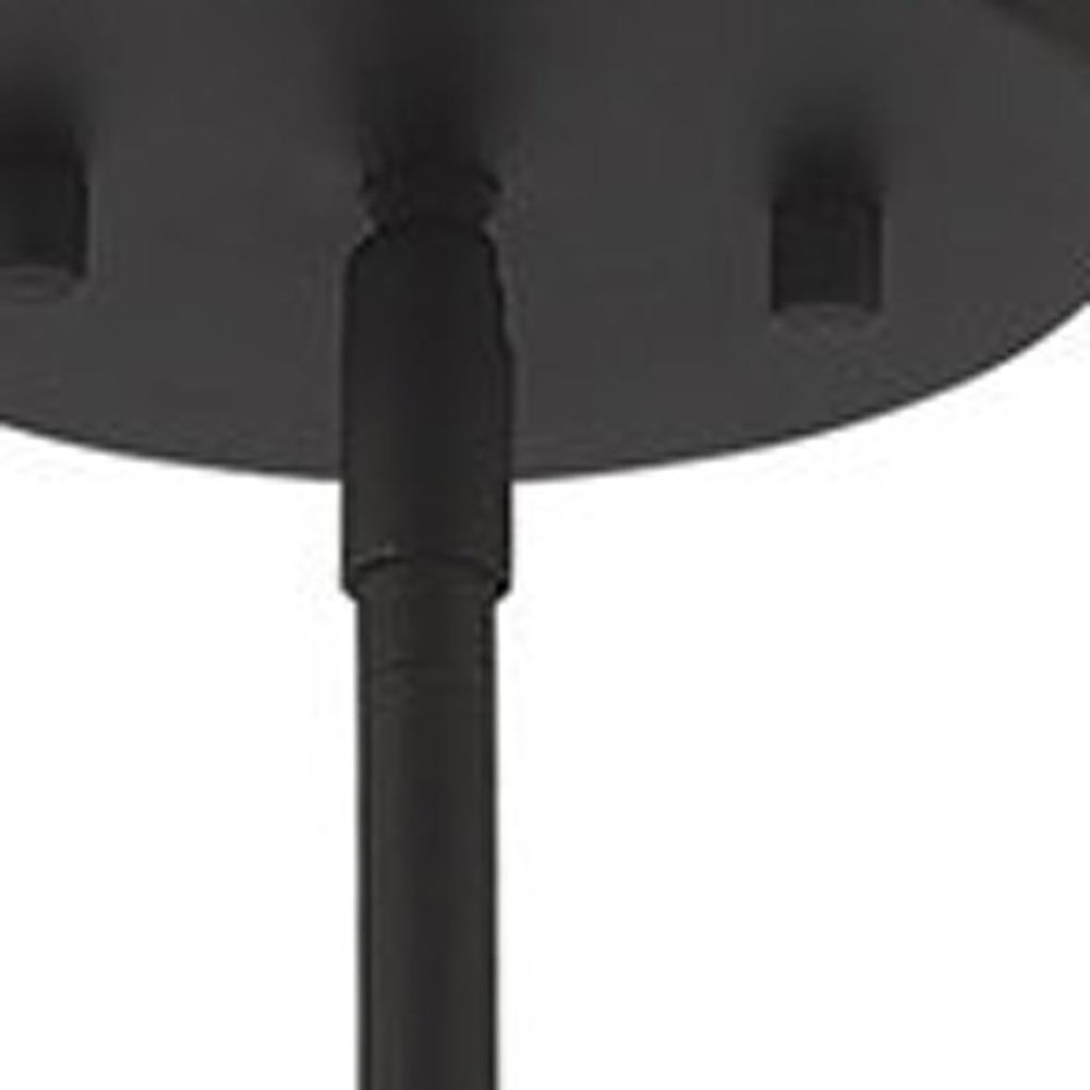 Black Three Light Dimmable Chandelier With Shades