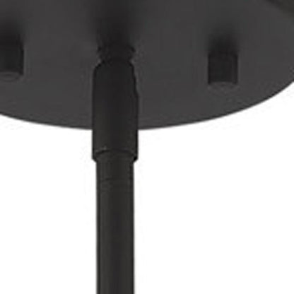 Black Three Light Dimmable Chandelier With Shades