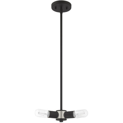 Black Three Light Dimmable Chandelier With Shades
