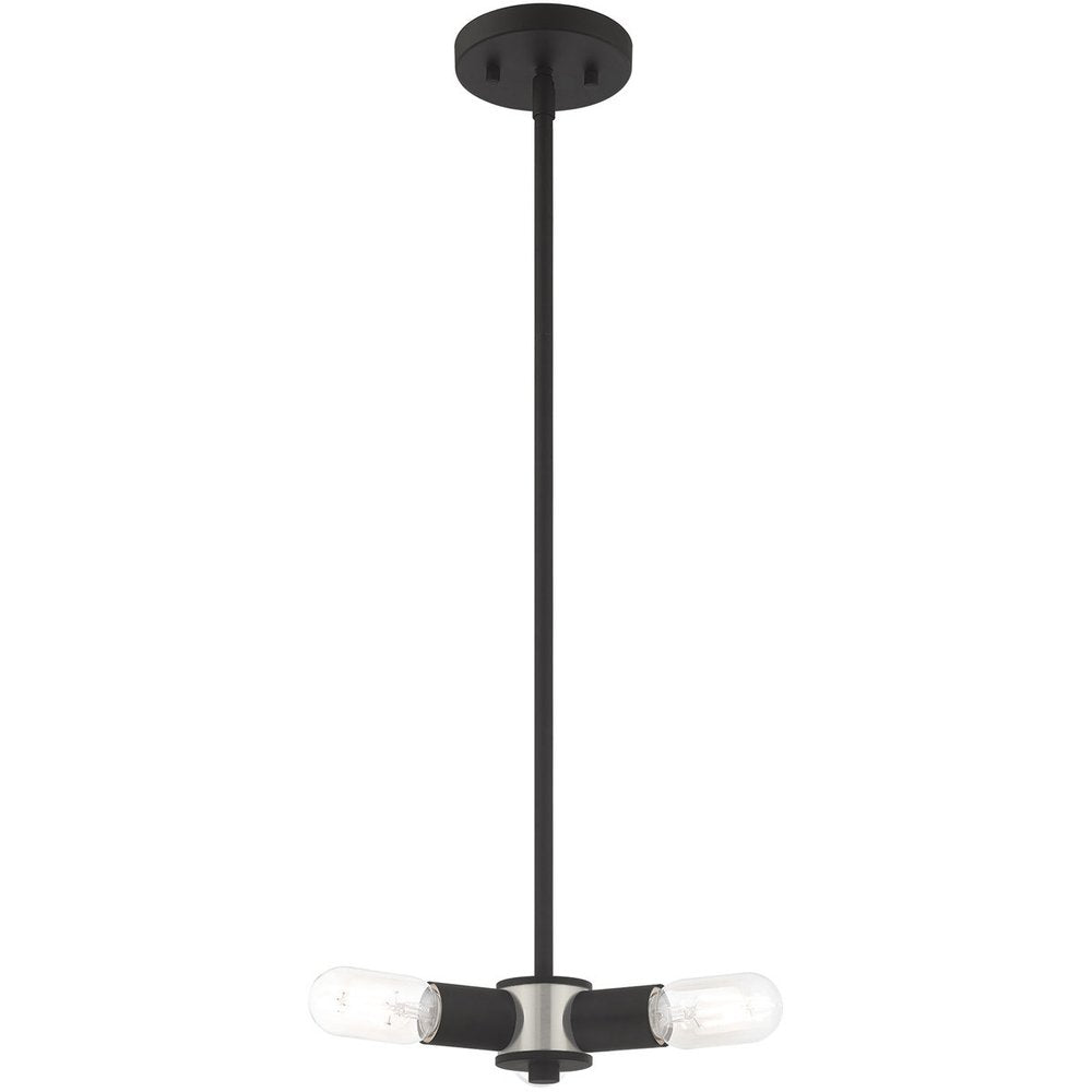 Black Three Light Dimmable Chandelier With Shades