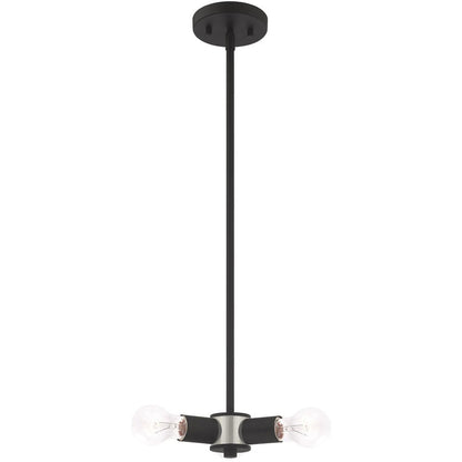 Black Three Light Dimmable Chandelier With Shades