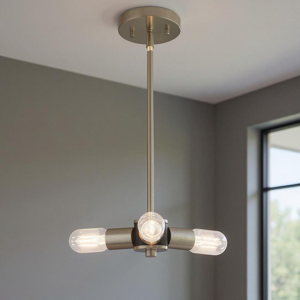 Three Light Dimmable Chandelier With Shades